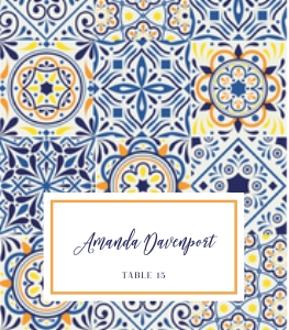 place card mediterranean tiles design preview