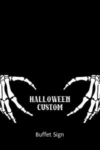 Halloween skull skelethon Buffet cards design preview
