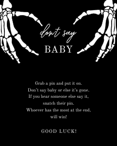 halloween don't day baby shower skull skelethon hands design preview