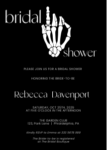Halloween bridal shower skull skelethon aa015: Halloween bridal shower skull skelethon aa015