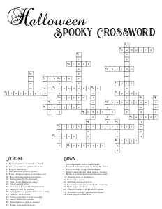 Halloween Spooky Crossword 24x18 design preview
