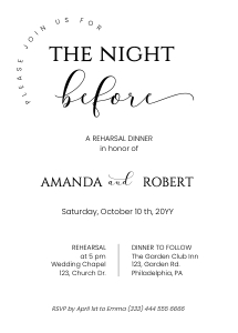 Minimalist Modern Rehearsal Dinner Invitation design preview