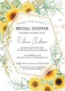 Sunflower Bridal Shower invitation design preview