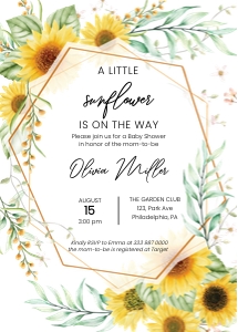 Sunflowers Baby Shower design preview