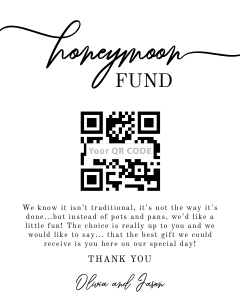 Honeymoon Fund sign Minimalist 8 x 10 in design preview