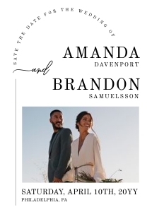 Minimalist wedding save the date AA017 design preview