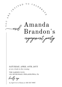 Minimalist engagement Invitation AA017 design preview