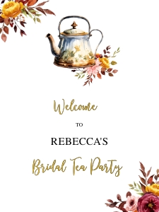Bridal Shower tea Party Welcome sign AA018 design preview