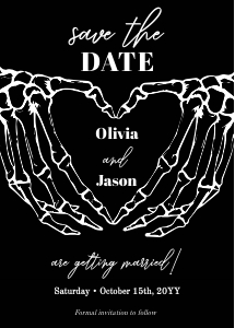 Save the date gothic skeleton AA015 design preview