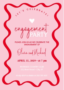 Engagement Party Wavy pink and red AA06 design preview