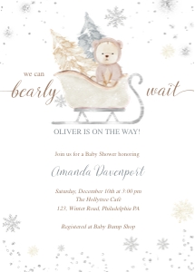 Winter Baby Shower Bearly wait neutral aa020 design preview