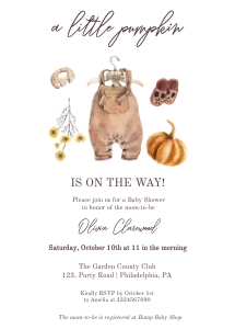Boho Baby Shower gender neutral pumpkin boy design preview