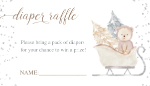 Winter Baby Shower enclosure cards Bearly wait neutral aa020 design preview