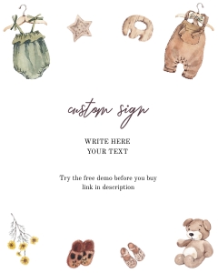 Minimalist Boho Baby Shower fall clothes custom design preview