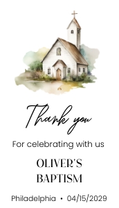 Church Baptism favor tags aa021 design preview