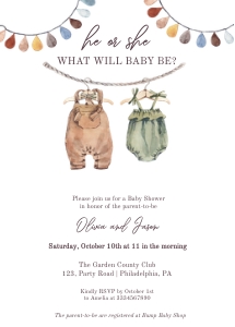 Gender Reveal Invitation Template | Minimalist Gender Reveal Party Invite aa019 design preview