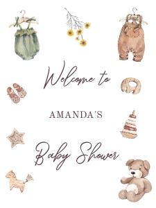 Minimalist Clothes Baby Shower welcome sign 18x24 aa019 design preview