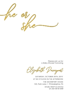 Minimalist Gender Reveal Baby Shower AA017 design preview