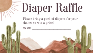 Son and cactus baby shower Diaper raffle aa025 design preview