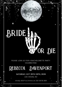 Bride or Die Halloween Bachelorette aa015 design preview