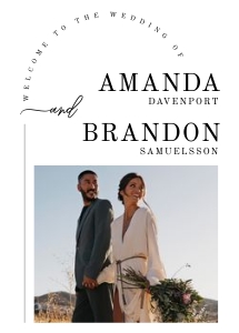 Minimalist Modern Wedding program Fan AA017 design preview