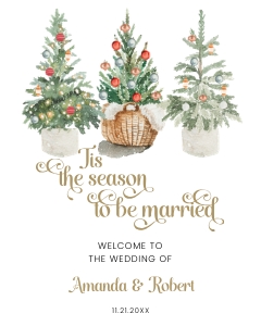 Christmas Wedding Welcome sign 8x10 aa026 design preview