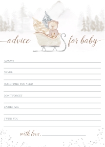 Winter Baby Shower Advice Card AA020 design preview
