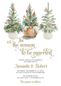 Christmas Wedding Invitation aa026 design preview
