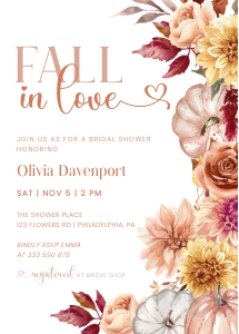 Fall in Love Bridal Shower aa027 design preview