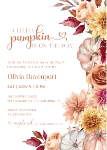 A little pumpkin baby shower fall flowers aa027 design preview