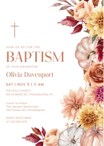 Baptism Fall in love floral AA027: Baptism Fall in love floral AA027