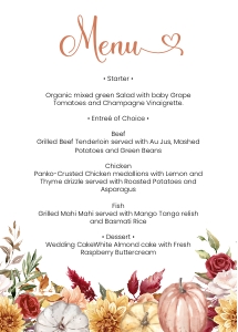 Fall Menu Flowers and pumpkins aa027 design preview