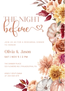 Fall Rehearsal Dinner Invitation AA027 design preview