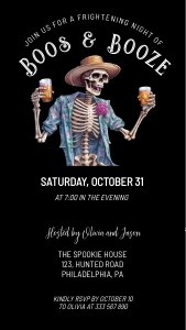 Boos and Booze evite electronic aa023 design preview
