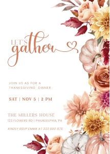 Thanksgiving Friendsgiving Dinner Invitation aa027 design preview