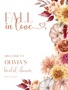 Fall in love Bridal Shower Welcome aa027 design preview
