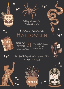 Mystic Halloween Party invitation aa030 design preview