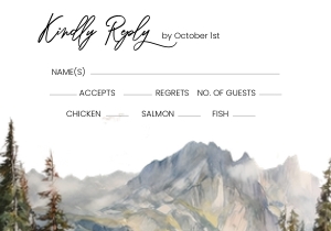 Mountain Wedding rsvp card/postcard AA031 design preview