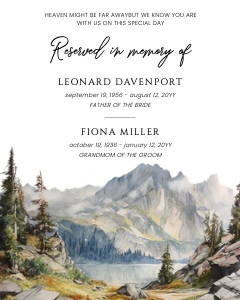 8x10 mountain wedding sign aa031 design preview