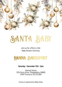 Christmas Ornaments Santa Baby Shower aa028 design preview
