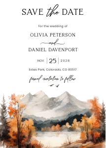 Mountain Fall Wedding Save the date aa031 design preview