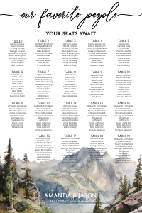 Mountain Wedding Seating Chart aa031 design preview