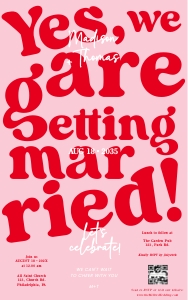 quirky tabloid wedding invitation design preview
