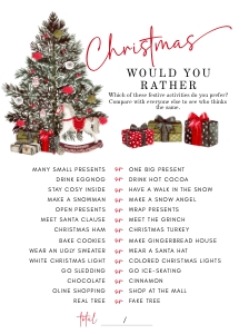 CHRISTMAS Game Would you rather AA034 design preview