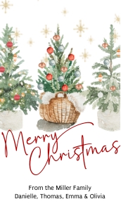Christmas trees gift tag design preview