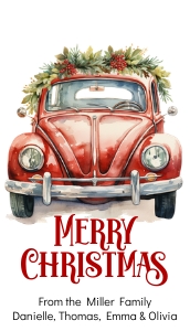 Christmas gift tag vintage car aa024 design preview