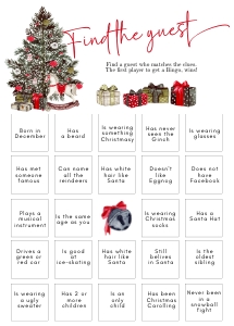 Christmas Guest Bingo AA034 design preview