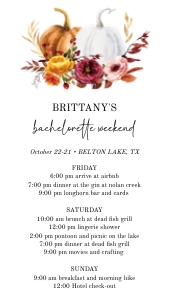 Fall Pumpkins Weekend itinerary design preview