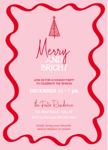 Pink and Red Christmas Party Invitation aa06 design preview