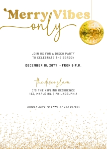 New years disco ball invitation design preview